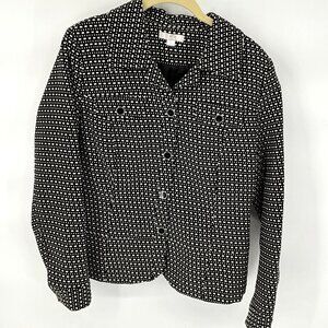 Erin London Womens Black &‎ White Patterned Jacket Size L